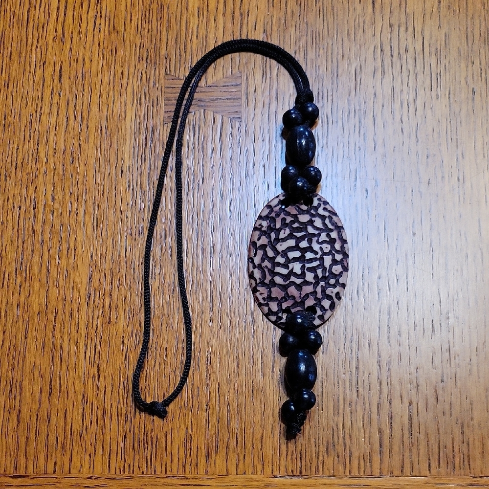 Black and Tan Necklace with Modern Design